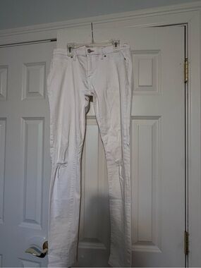 Dittos White Low-Rise Legging Jeans with Orange Stitching